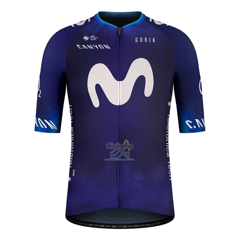 Movistar Ropa Ciclismo Culotte Corto 2023 Mangas Cortas Negro Violeta